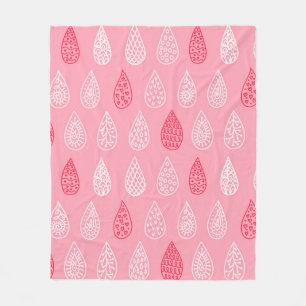 Seamless pattern with doodle water drops fleece blanket