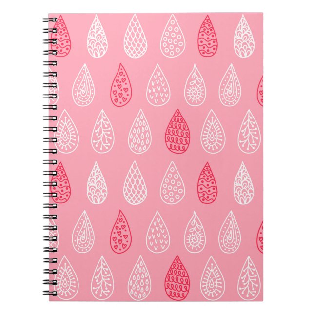 Seamless pattern with doodle water drops notebook (Front)