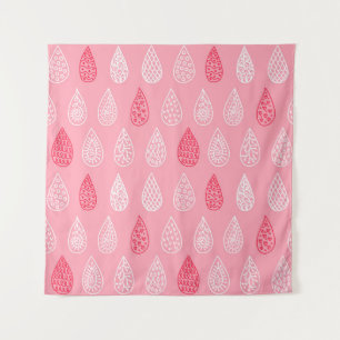 Seamless pattern with doodle water drops tapestry