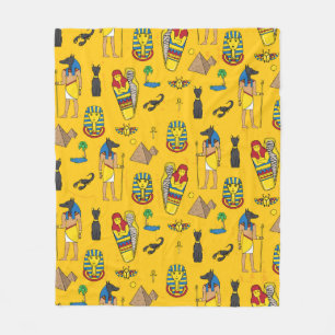 Seamless pattern with egyptean elements such as an fleece blanket