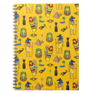 Seamless pattern with egyptean elements such as an notebook