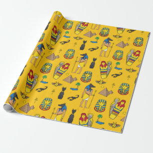 Seamless pattern with egyptean elements such as an wrapping paper