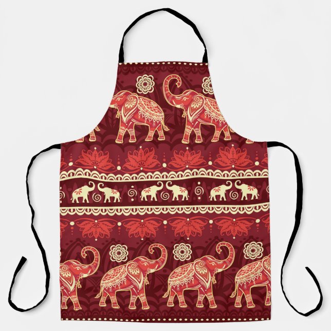 Seamless pattern with elephants  apron (Front)