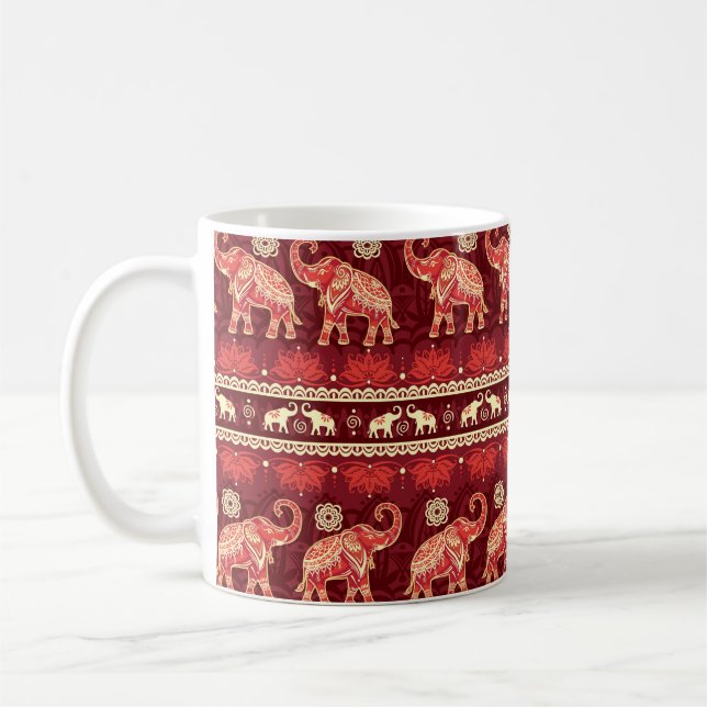 Seamless pattern with elephants  coffee mug (Left)