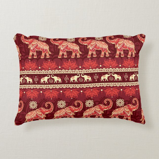 Seamless pattern with elephants  decorative cushion (Front)