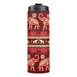 Seamless pattern with elephants thermal tumbler