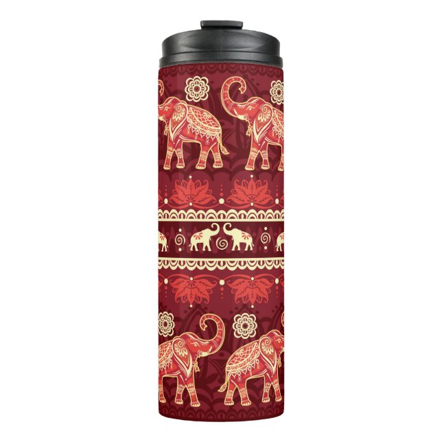 Seamless pattern with elephants  thermal tumbler (Front)