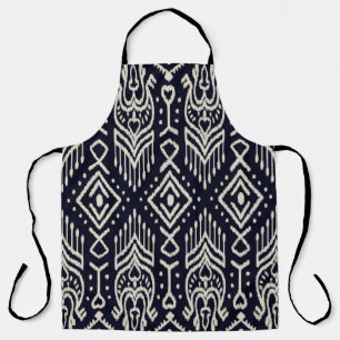 Seamless pattern with embroidery. Ikat Fabric. Eth Apron