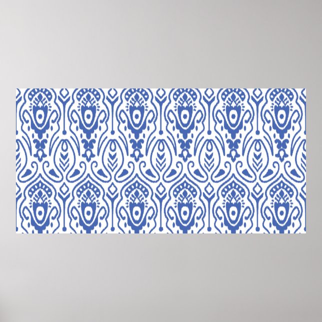 Seamless pattern with embroidery. Ikat Fabric. Eth Poster (Front)
