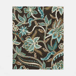 Seamless pattern with ethnic Japanese ornament ele Fleece Blanket