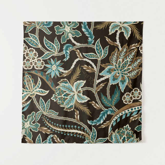 Seamless pattern with ethnic Japanese ornament ele Tapestry (Front)