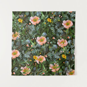 Seamless pattern with eucalyptus and hummelia flow tapestry