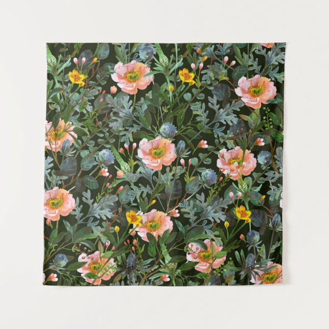 Seamless pattern with eucalyptus and hummelia flow tapestry (Front)