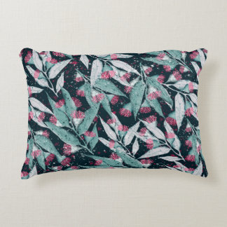 Seamless pattern with eucalyptus leaves and flower decorative cushion
