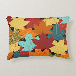 Seamless pattern with fall maple leaves. illustrat decorative cushion