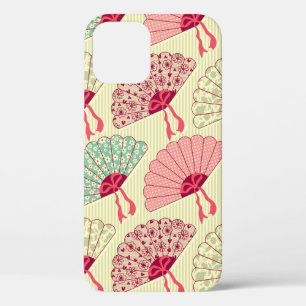 Seamless pattern with fans.  iPhone 12 case