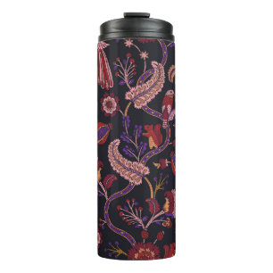 Seamless pattern with fantasy flowers, natural wal thermal tumbler