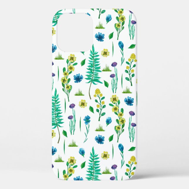 Seamless pattern with fern and flowers Case-Mate iPhone case (Back)