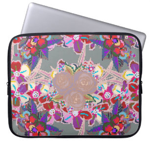 Seamless pattern with floral motif. Seamless patte Laptop Sleeve