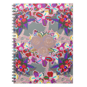 Seamless pattern with floral motif. Seamless patte Notebook