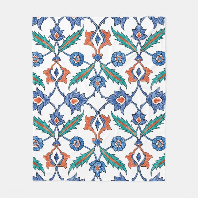 Seamless pattern with floral ornament imitating me fleece blanket (Front)