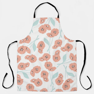 Seamless pattern with flowers and floral elements, apron