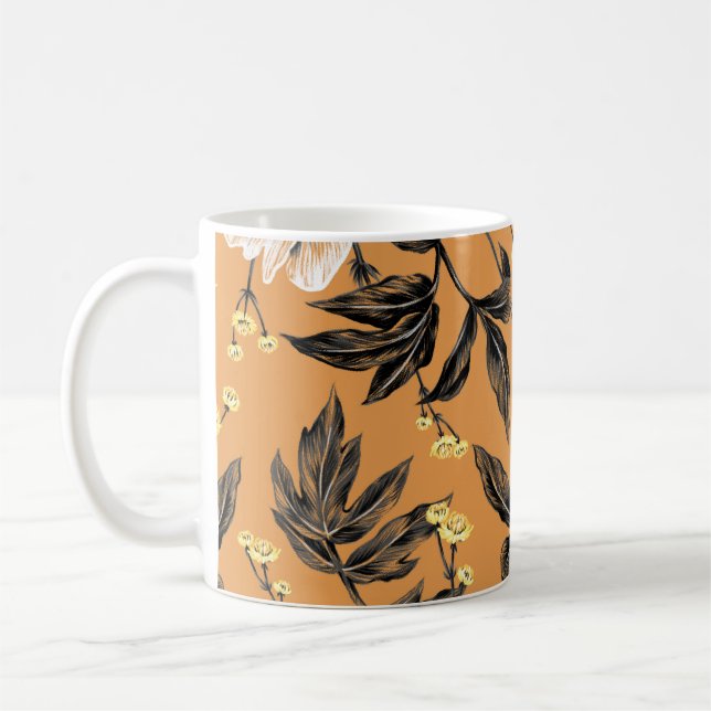 Seamless pattern with flowers.art,floral,pattern,c coffee mug (Left)