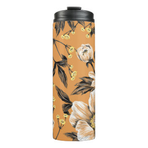 Seamless pattern with flowers.art,floral,pattern,c thermal tumbler
