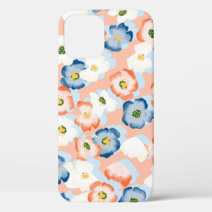 Seamless pattern with flowers in a watercolor styl iPhone 12 case