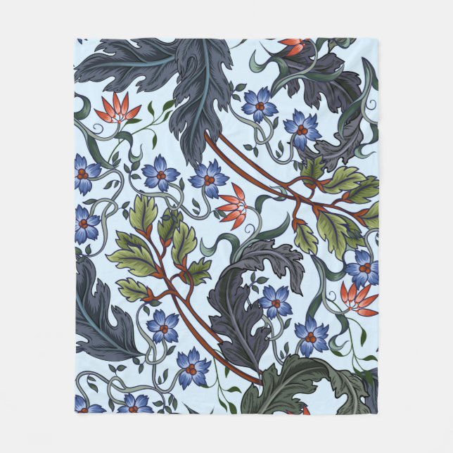 Seamless pattern with flowers in art deco style. M Fleece Blanket (Front)