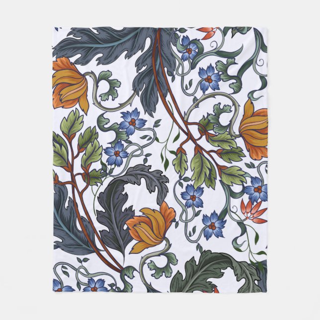 Seamless pattern with flowers in art deco style. M Fleece Blanket (Front)