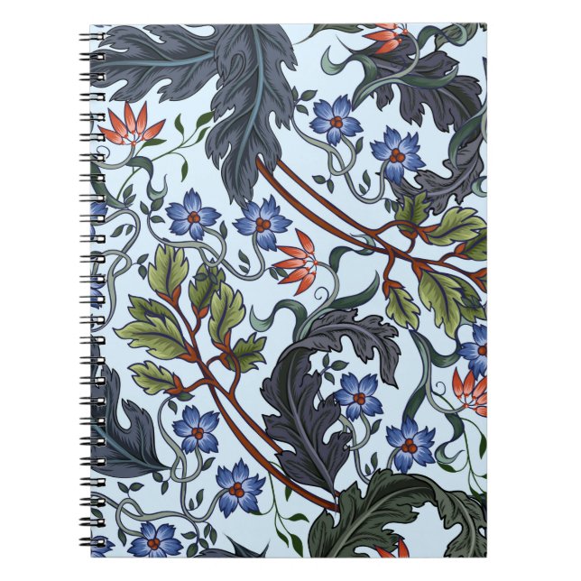 Seamless pattern with flowers in art deco style. M Notebook (Front)