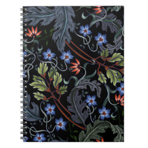 Seamless pattern with flowers in art deco style. M Notebook