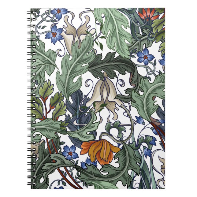 Seamless pattern with flowers in art deco style. M Notebook (Front)