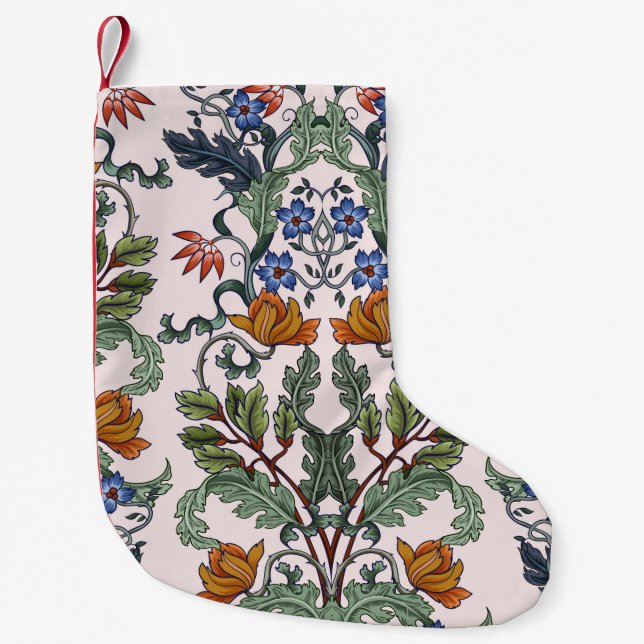 Seamless pattern with flowers in art deco style. M Small Christmas Stocking (Front)