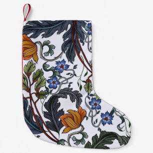 Seamless pattern with flowers in art deco style. M Small Christmas Stocking