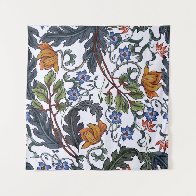 Seamless pattern with flowers in art deco style. M Tapestry (Front)