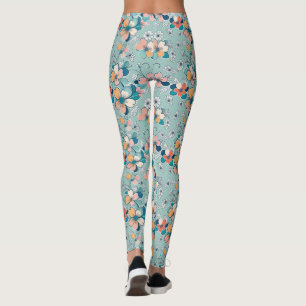 Seamless pattern with flowers leggings