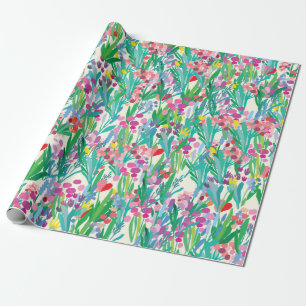 Seamless pattern with flowers, plant background. A Wrapping Paper