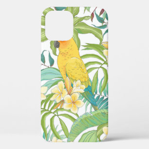 Seamless pattern with flowers Plumeria,leaves and iPhone 12 Case