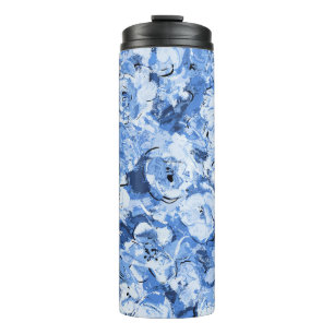 Seamless pattern with flowers thermal tumbler
