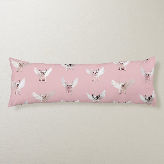 Seamless Pattern with Flying French Bulldog Body Cushion (Front)