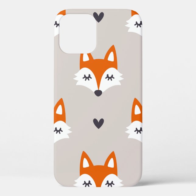 Seamless pattern with fox faces. Hand drawn repeat Case-Mate iPhone Case (Back)