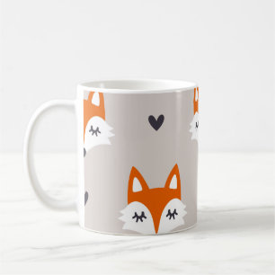Seamless pattern with fox faces. Hand drawn repeat Coffee Mug