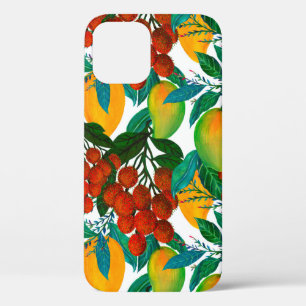 Seamless pattern with fresh bright exotic mango ra iPhone 12 case