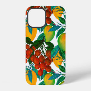 Seamless pattern with fresh bright exotic mango ra iPhone 12 case