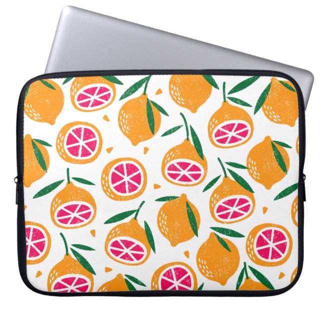 Seamless pattern with fruits. Stamp textured. Laptop Sleeve (Front)