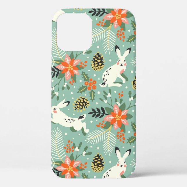 seamless pattern with funny white rabbits and the  Case-Mate iPhone case (Back)
