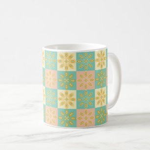 Seamless pattern with geometric floral motifs coffee mug