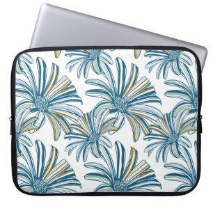 Seamless pattern with gerbera flowers. Vintage bac Laptop Sleeve